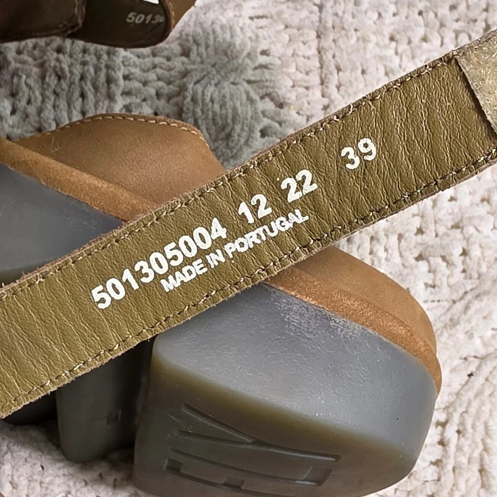 Fly London Tan Wedge Mary Jane Shoes